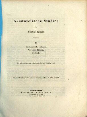 Aristotelische Studien. II