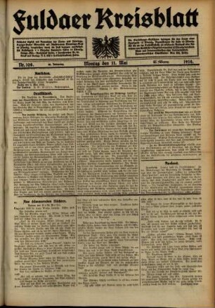 Ausgabe vom Montag, den 11. Mai 1914.