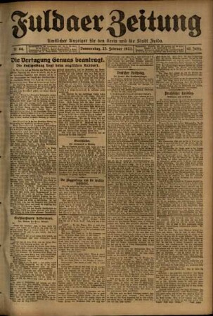 Ausgabe vom Donnerstag, den 23. Februar 1922.