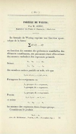 Formule de Waring.