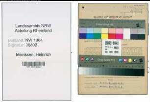 Entnazifizierung Heinrich Mevissen , geb. 25.08.1901 (Kaufmann)