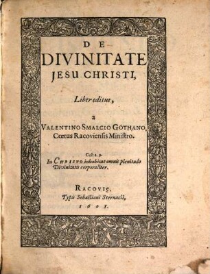 De divinitate Jesu Christi