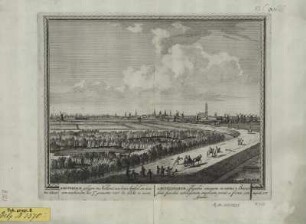 Ansicht von Amsterdam, Kupferstich, 1702 : Amsterdam : gelegen in Holland aen den Amstel, en aen een zeeboezem , het Y genaemt voor de bocht te zien ; C.P. = Amstelodamum : e fluctibus emergens, in intimis Batavi sinus faucibus, nobilissimum emporium; prout a fronte conspicitur / Pet. Schenk. - Amsteld[ami] , [1702]. - 1 Kunstbl. : Kupferst. ; Plattengr. 27 x 22 cm +++ Auch enth. in: Petri Schenkii Hecatompolis sive totius orbis terrarum oppida nobiliora centum