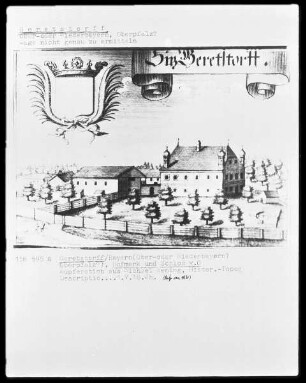 Hofmark und Schloss von Osten. Aus der "Historico-Topographica Descriptio"