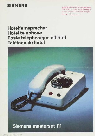 Siemens Hotelfernsprecher „Masterset 111“
