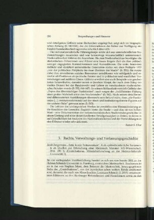 Besprechungen und Hinweise: Rechts, Verwaltungs- und Verfassungsgeschichte
