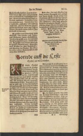 Vorrede auff die Erste Epistel/ an die Corinther.