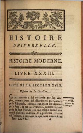 Histoire Universelle, Depuis Le Commencement Du Monde Jusqu'a Présent, 118. Contenant la suite de l'Histoire de l'Amérique