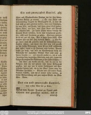 Das ein und zwanzigste Kapitel, vom 27sten Vers bis zu Ende.