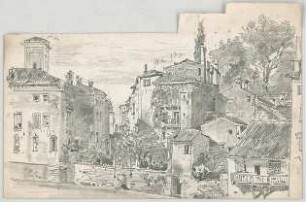 Bauernfeind, Gustav; Italien; Österreich; Schweiz; Studien- und Reiseskizzen - Häuserfassaden (Perspektive)