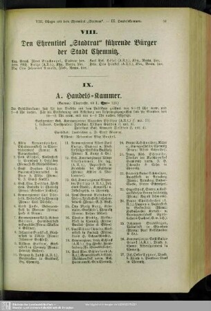 IX. Handels-Kammer und Gewerbe-Kammer