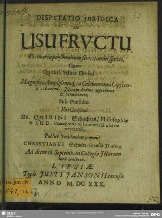 Disputatio iuridica de usufructu