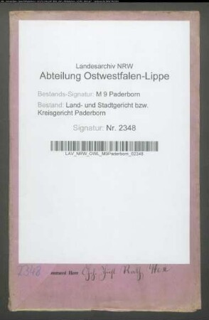 Erblasser: Köthemann, Gertrud, geb. Hesse: