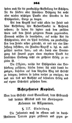 Achtzehntes Kapitel. Von dem Gefecht eines Bataillons, dem Gebrauch des dritten Gliedes und der Kompagnie-Kolonnen im Allgemeinen.