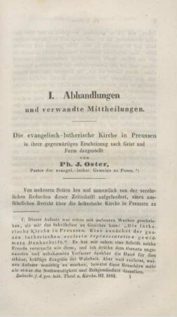 Abhandlungen und verwandte Mittheilungen
