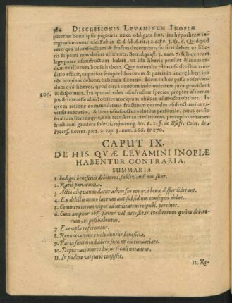 Caput IX. De His Quae Levamini Inopiae Habentur Contraria.