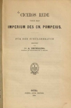 Ciceros Rede über das Imperium des Cn. Pompeius