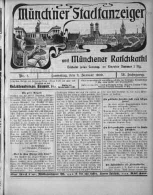 Münchener Stadtanzeiger und "Münchener Ratschkathl". 1909 = Jg. 21