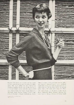 Modeaufnahme, Modell Dolores Hawkins, Museum of Modern Art, Tearsheet (Mademoiselle)