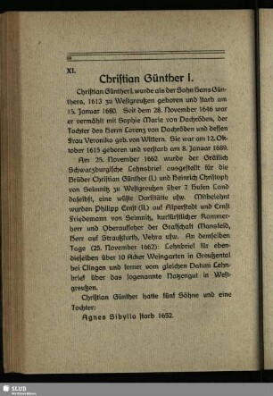 XI. Christian Günther I.