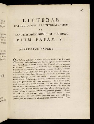 1r-3v, Litterae Catholicorum Argentoratensium