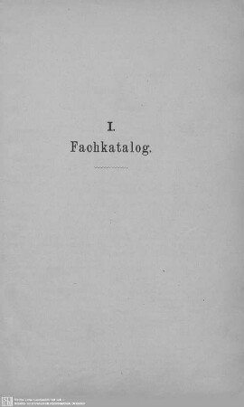I. Fachkatalog