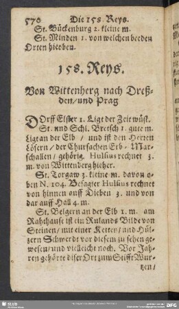 158. Reys. Von Wittenberg nach Dreßden, und Prag