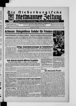 Die Niederbergische Mettmanner Zeitung. 1941-1950