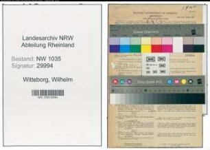 Entnazifizierung Wilhelm Witteborg , geb. 10.11.1890 (Bergmann)