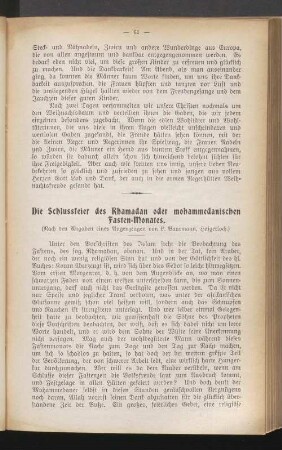 Die Schusskeier des Rhamadan oder Mohammedanischen Fasten-Monates