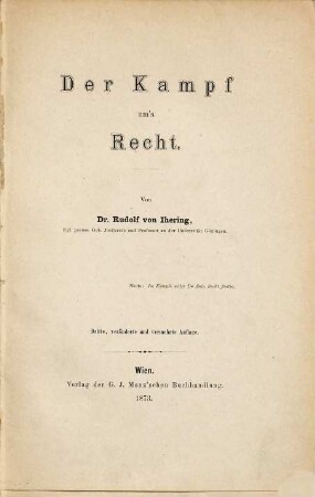 Der Kampf um's Recht