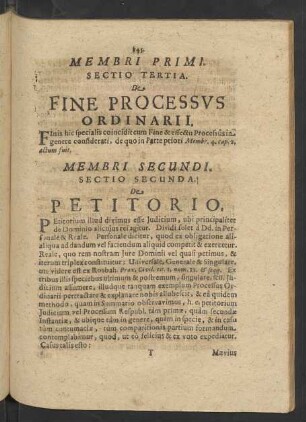 Sectio Tertia. De Fine Processus Ordinarii.