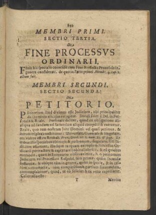 Sectio Tertia. De Fine Processus Ordinarii.