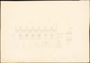Rathaus, Goslar: Wiederherstellung der Ostseite 1:75 (unfertige Zeichnung)