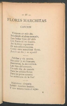 Flores marchitas : Canción