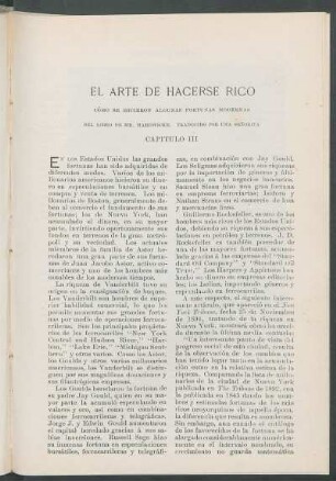 El arte de hacerse rico. [Continuación] : Capítulo III. Cómo se hicieron algunas fortunas modernas. Del libro de Mr. Hardwicke. Traducido por una señorita.