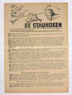 Hektografierte Betriebszeitung der KPD für die Belegschaft des Bremer Hafens u.a. zur Betriebsratswahl