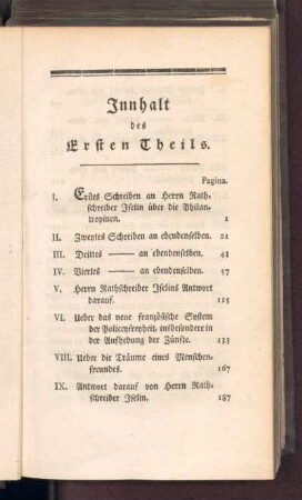 Innhalt des Ersten Theils