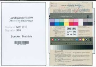 Entnazifizierung Mathilde Buecker , geb. 08.05.1888 (Postbeamtin)
