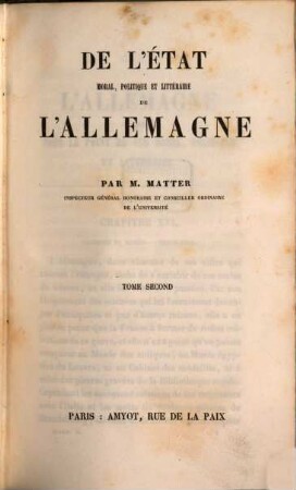 De l'état moral politique et litteraire de l'Allemagne, 2