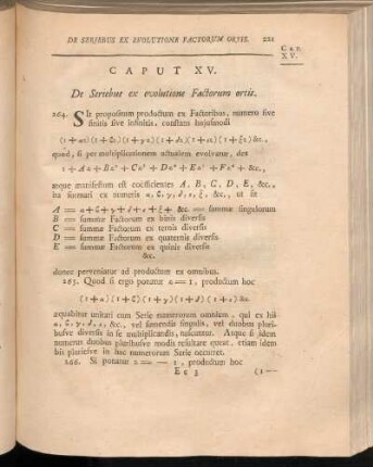 Caput XV. De Seriebus ex evolutione Factorum ortis