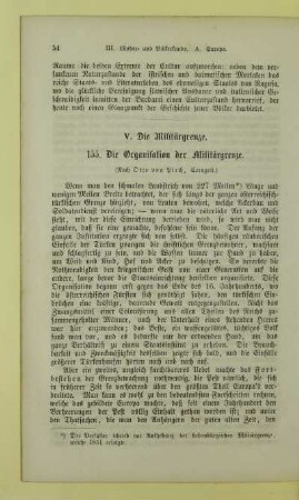 V. Die Militärgrenze