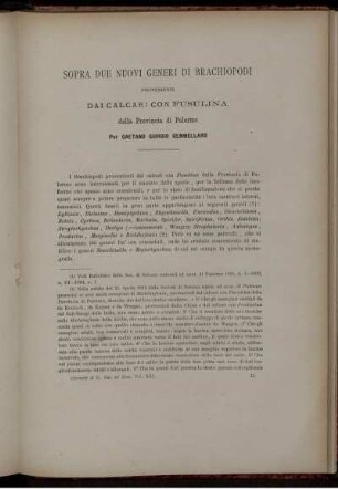 SOPRA DUE NUOVI GENERI DI BRACHIOPODI PROVENIENTI DAI CALCARI CON FUSULINA.