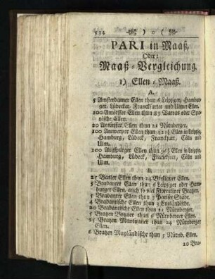 Pari in Maaß, Oder: Maaß-Vergleichung