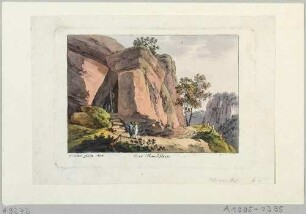 Der Raubstein (Winterstein, Hinteres Raubschloss) westlich des Zeughauses in der Sächsischen Schweiz