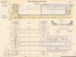 Neue Seeschleuse, Emden: Binnenhaupt: Aufsichten, Schnitte 1:200