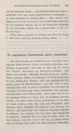 209-217 Die bevorstehende Generalsynode unserer Landeskirche