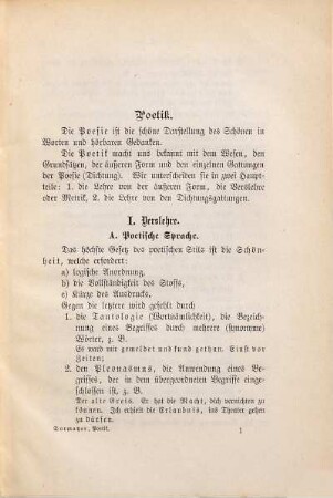 Grundzüge der Poetik : für Mittelschulen