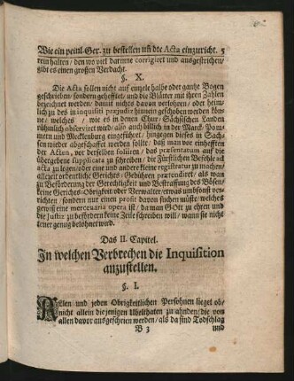 Das II. Capitel. In welchen Verbrechen die Inquisition anzustellen.