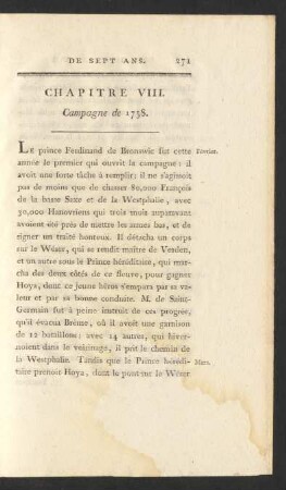 Chapitre VIII. Campagne de 1758